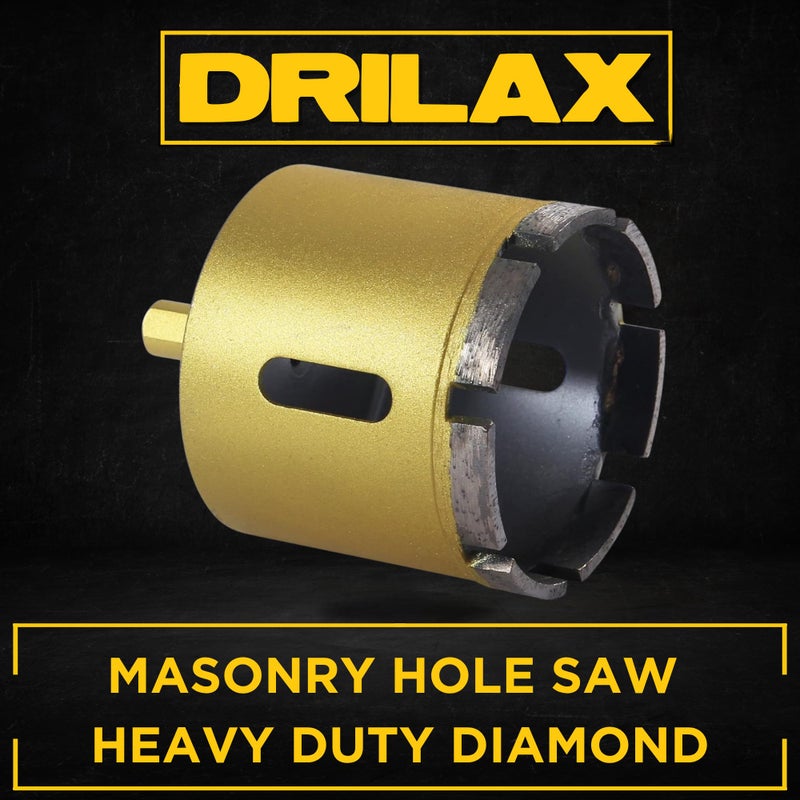 Drilax 2" Diamond Masonry Hole Saw | Heavy-Duty Dry Core Drill Bit for Concrete, Brick & Stone | 3/8" Shank | 2-Inch Deep Cut - Image 4